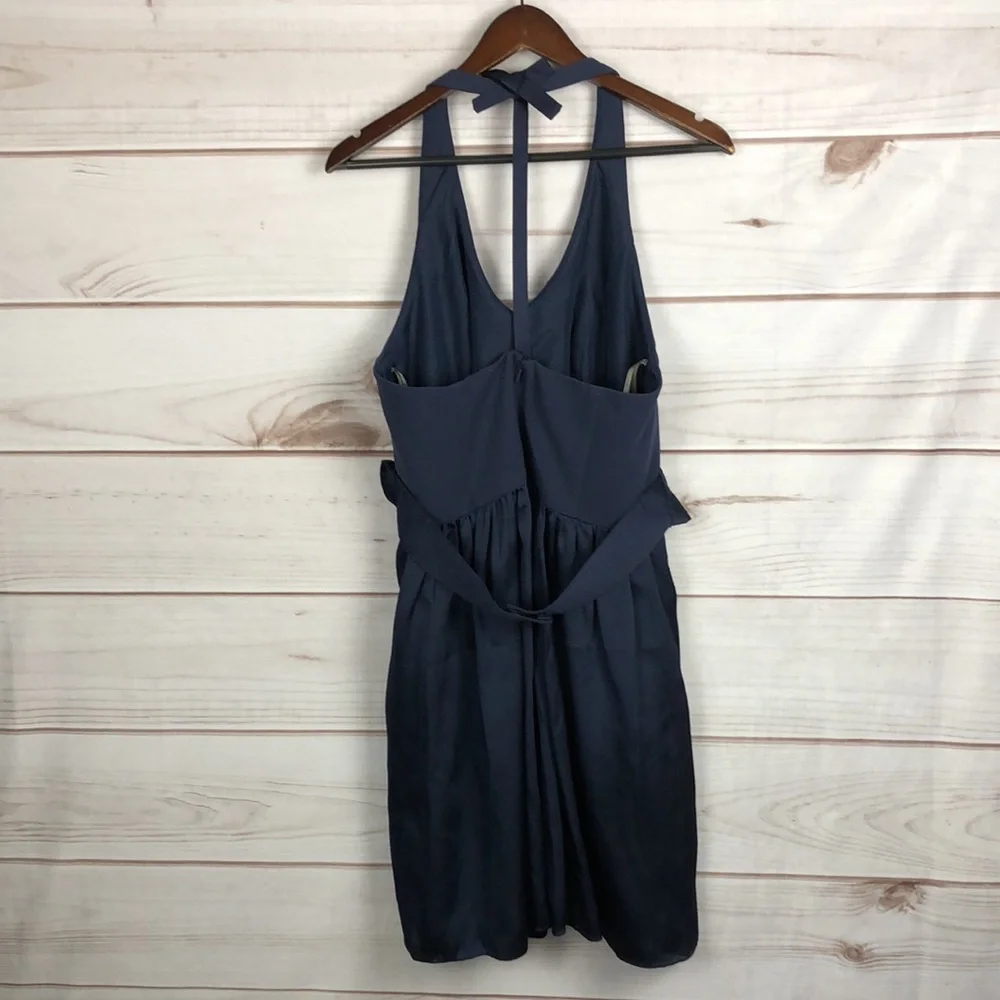 Vera Wang White Short Midnight T-Strap Halter Bridesmaid Dress - Size 14 - Picture 5 of 13